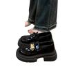 Platform British Style Small Leather Shoes Women's 2025 New Spring and Autumn One-pedal Black Single Shoes Mary Jane Shoes Loafers