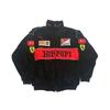 (M, Black Law) New F1 summer thin racing suit sports jacket racing suit college style retro