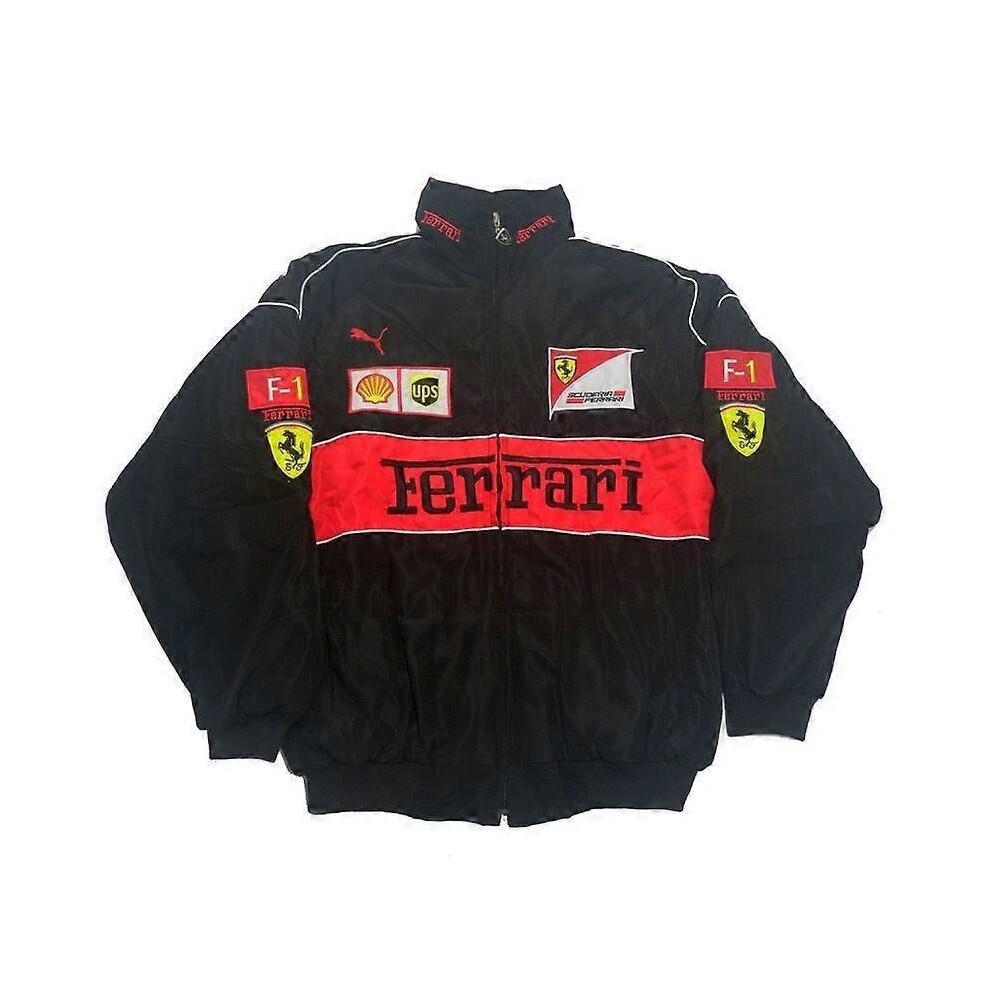 (M, Black Law) New F1 summer thin racing suit sports jacket racing suit college style retro