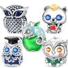 925 Silver Learned Little Animals Series Charms Pendants For Necklace Original Bracelet DIY Birthday Women's Fine Gifts