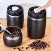 Stainless Steel Coffee Beans Vacuum Sealed Jug Keep Fresh 400 800 1200ml Coffee Vacuum Canister Large Capacity Tea Can