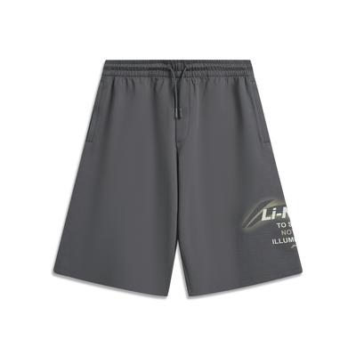 Li Ning Sports Lifestyle Series Logo Letter Short Sweatpants Men Shorts AKSW233-2
