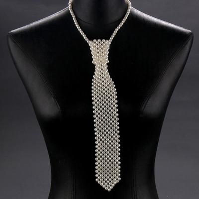 Clothing Tie Necklace Draweye Pearls Tie Long Necklace Choker Clavicle Chain  Girls