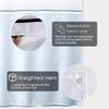 Double Layer Shower Curtain Waterproof Linen Bath Curtain Liner for Bathroom Bathtub Bathing Cover with Silver Metal Hooks