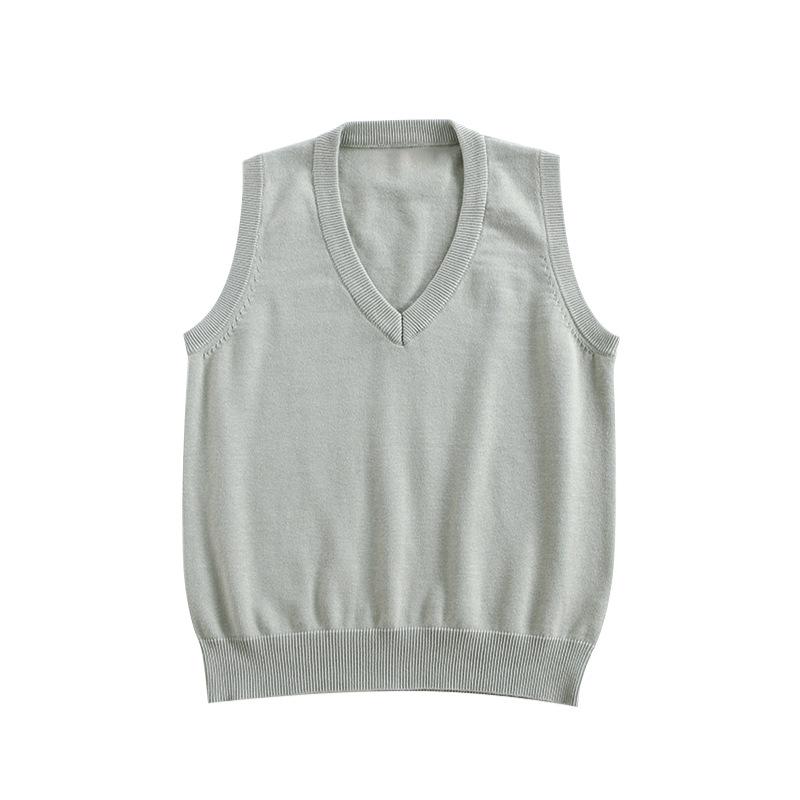 Maglione Gilet Scolastico Uniforme JK Scolastica Collo a V Basic Monocolore Abbigliamento in Maglia per Studentessa