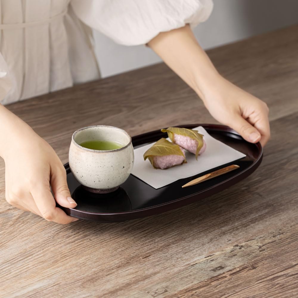 Oval Obon Haretoke Black Width 30cm X Depth 16cm X Height Made In Japan Obon Tray Tray Echizen Lacquerware Small Mini Obon &NE NSY-345-BK