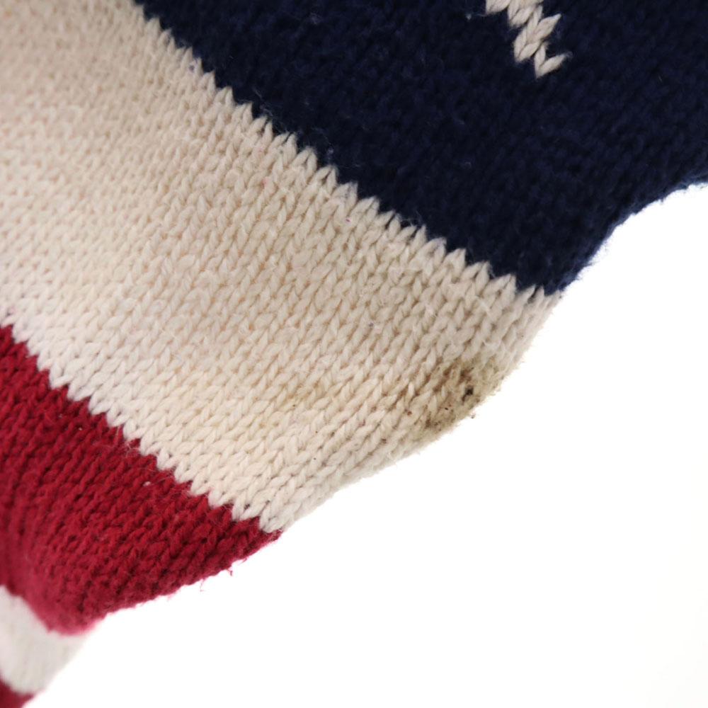 STRUCTURE 90s Made in USA Old Stars and stripes pattern Long sleeve Cotton knit sweater Men's Used