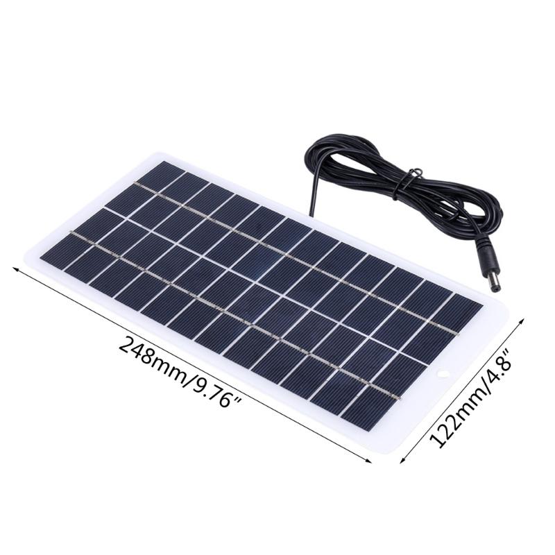 Solarpanel 5W 12V Outdoor DIY Solarzellen Ladegerät Polysilizium-Paneele USB Outdoor Tragbar Solar für Außenleuchte Pumpe