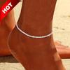 Shiny Sparkling Simple Anklet for Women Gold Silver Color Elegant Jewelry Female Beach Ankle Bracelet on Foot Party Gift