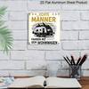 Piatto 2D, 1 pz Cartello Metallico Avventura in Camper - Decorazione Campeggio con Testo Gli Uomini Veri Hanno Avventure in Camper - Struttura Pesante - Garage, Giardino, Clubhouse e