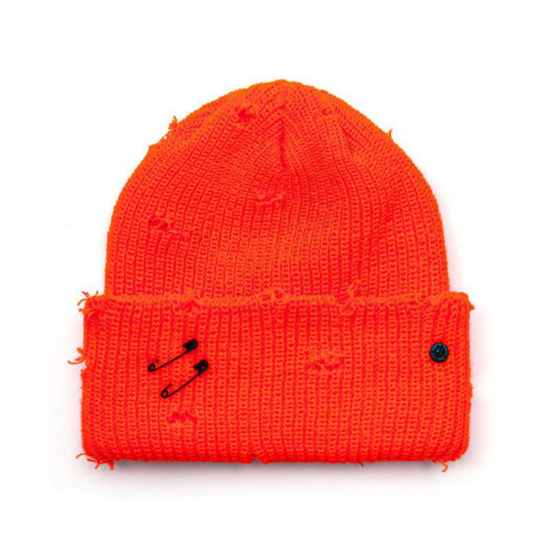 

ЧЕРНЫЙБЛОНД BBD Рваная Кастомная Длинная Шапка-Бини (оранжевый) FREE