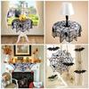 40 Inch Round Polyester Lace Table Topper Black Spider Web Halloween Tablecloth for Halloween