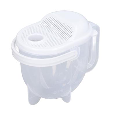 Rice Washing Bowl Water Flush Type ABS Clear Scale Fine Strainer Auxiliary Handle Rice Cleaning
