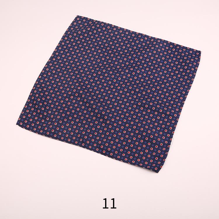 Red Silk Printed Pocket Square for Men - 30cm Small Scarf for Suit or Shirt