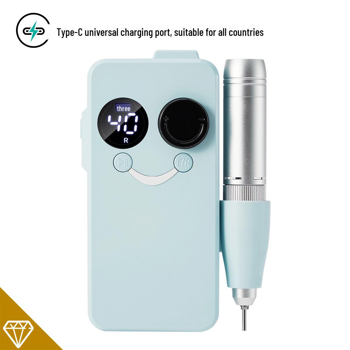 

Портативный аккумуляторный полировщик ногтей BY02 0-40000 об/мин синий