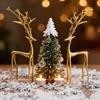 Minimalist Reindeer Statue Artistic Alloy Deer Sculpture Modern Abstract Golden Reindeer Ornament for Christmas