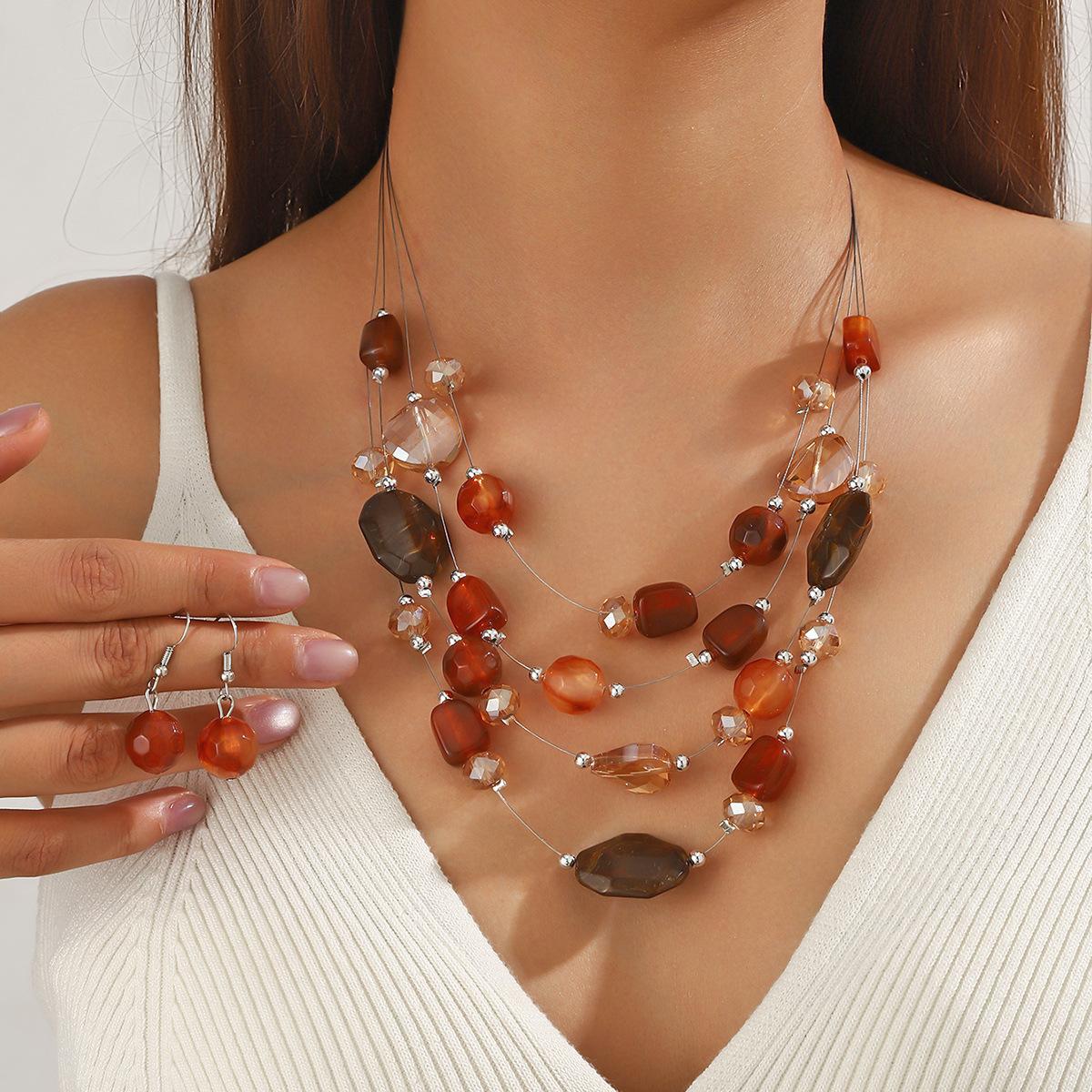 

Свадебные украшения для невесты, комплекты: женское хрустальное коралловое ожерелье, серьги, аксессуары из африканских бусин