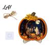 Cool Patterned Ornaments Halloween Door Sign Glowing Ghost Hanging Decor Wooden LED Window Reusable Party Supplies Ornament for Party Spooky
