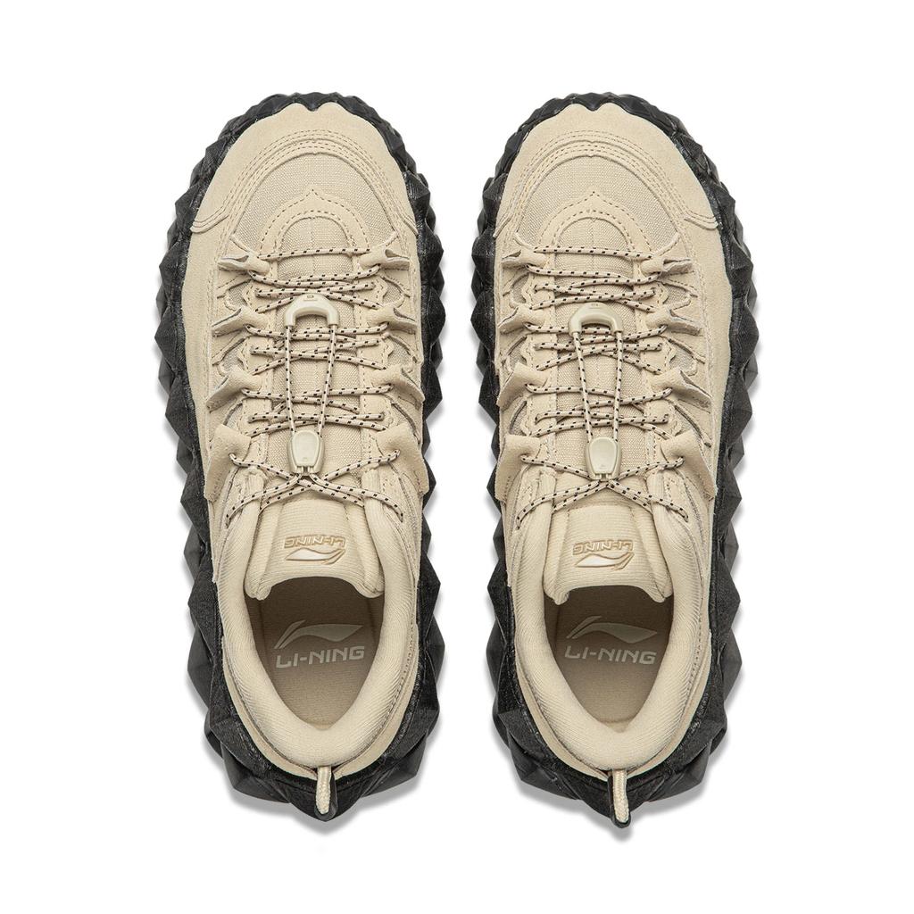 Li Ning Abriebfest Höhe Erhöhend Niedrig geschnitten Klobige Sneaker Unisex Schlicht Khaki AZGW033-2