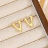 18K Polished Cute Bubble 26 Alphabet Stud Earrings - Minimalist Ear Jewelry