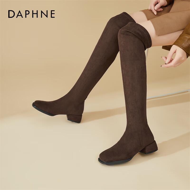 DAPHNE Women s Winter Velvet Over-the-Knee Boots 36