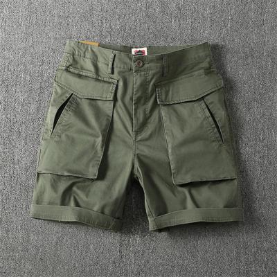 Heren Trendy Amerikaanse Stijl Stretch Multi-Pocket Zomer Werkshorts, Losse Casual Pasvorm
