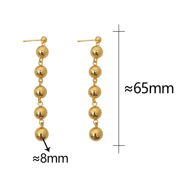PONYKISS  Sterling Silver Bead Ball Pendant Stud Earrings for Women Minimalist Trendy Fine  Geometric Accessories