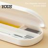 Pencil Case Large Capacity with Compartments, Macaron Color Plastic Stationery Storage Desk Container Box, Portable Student Pen Bag for School
