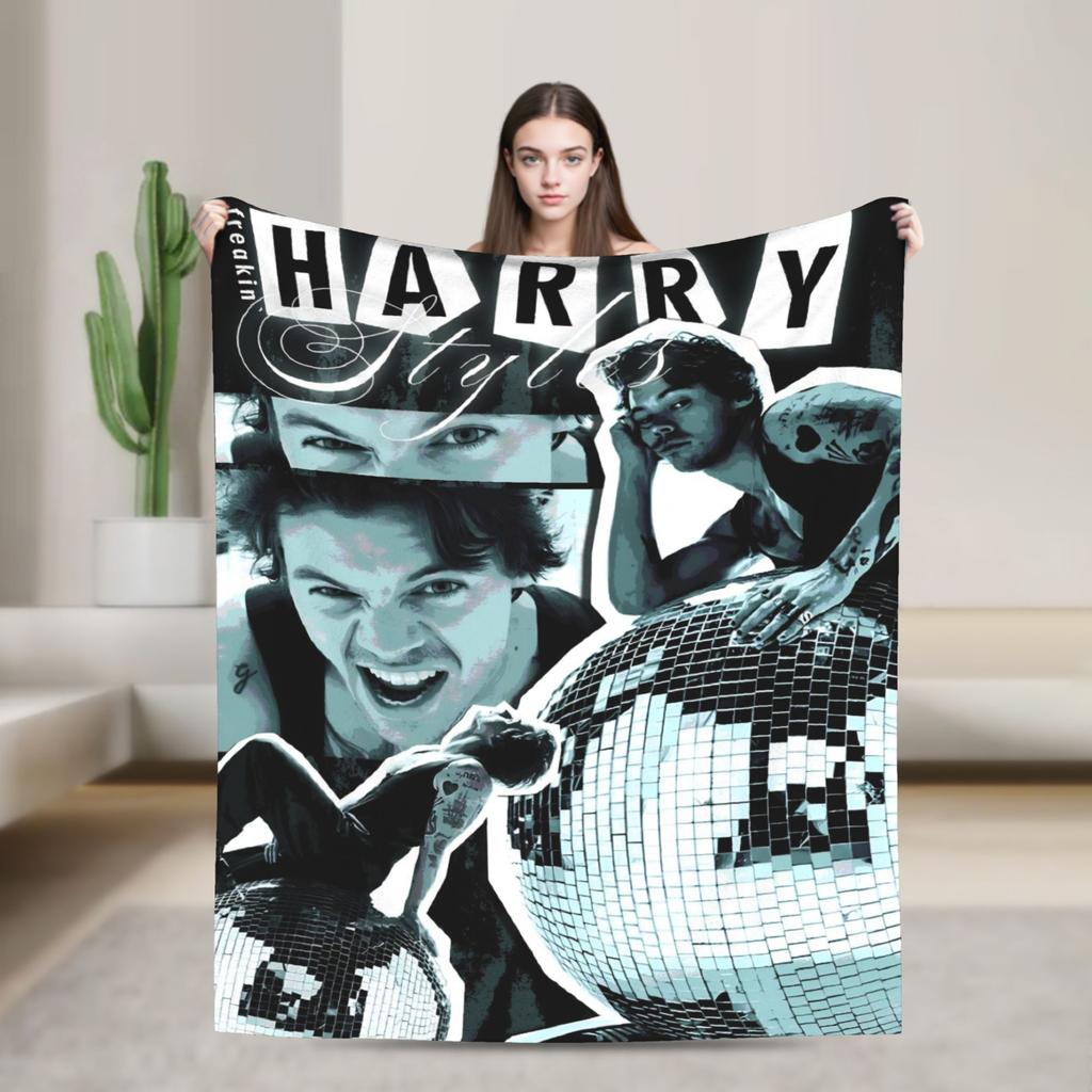 Kiss All The Time Album Blanket Fleece Harrys Music Styles Warm Throw Blankets for Airplane Travel Bedspread