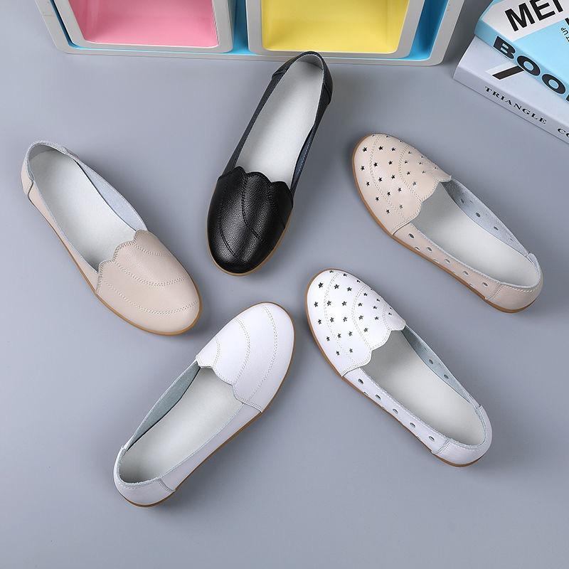Spring women's shoes versatile flat-soled single shoes women's casual little white shoes women's hollow design small low top