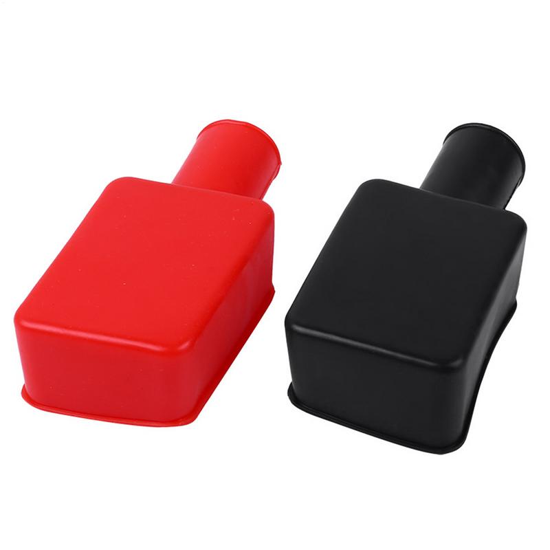 2pcs Car Battery Pole Positive and Negative Protection Cover Soft Plastic Flexible Battery Terminal Insulator Protective