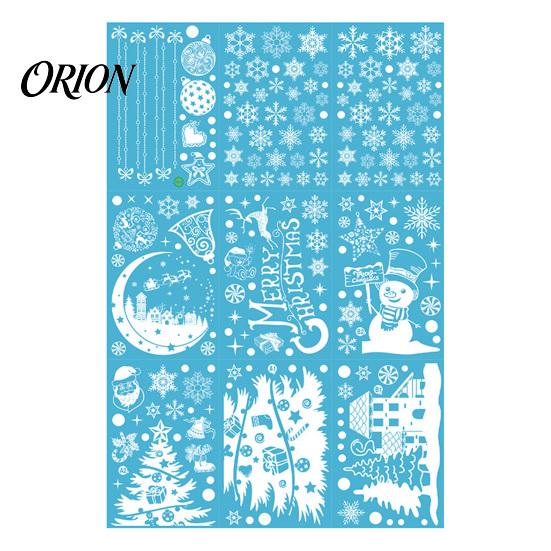 Waterproof Window Stickers 9Pcs Christmas Winter Cling, Snowman Snowflake Tree Static Glass Reusable Sticker Sticker, Removable Double-sided Decor for