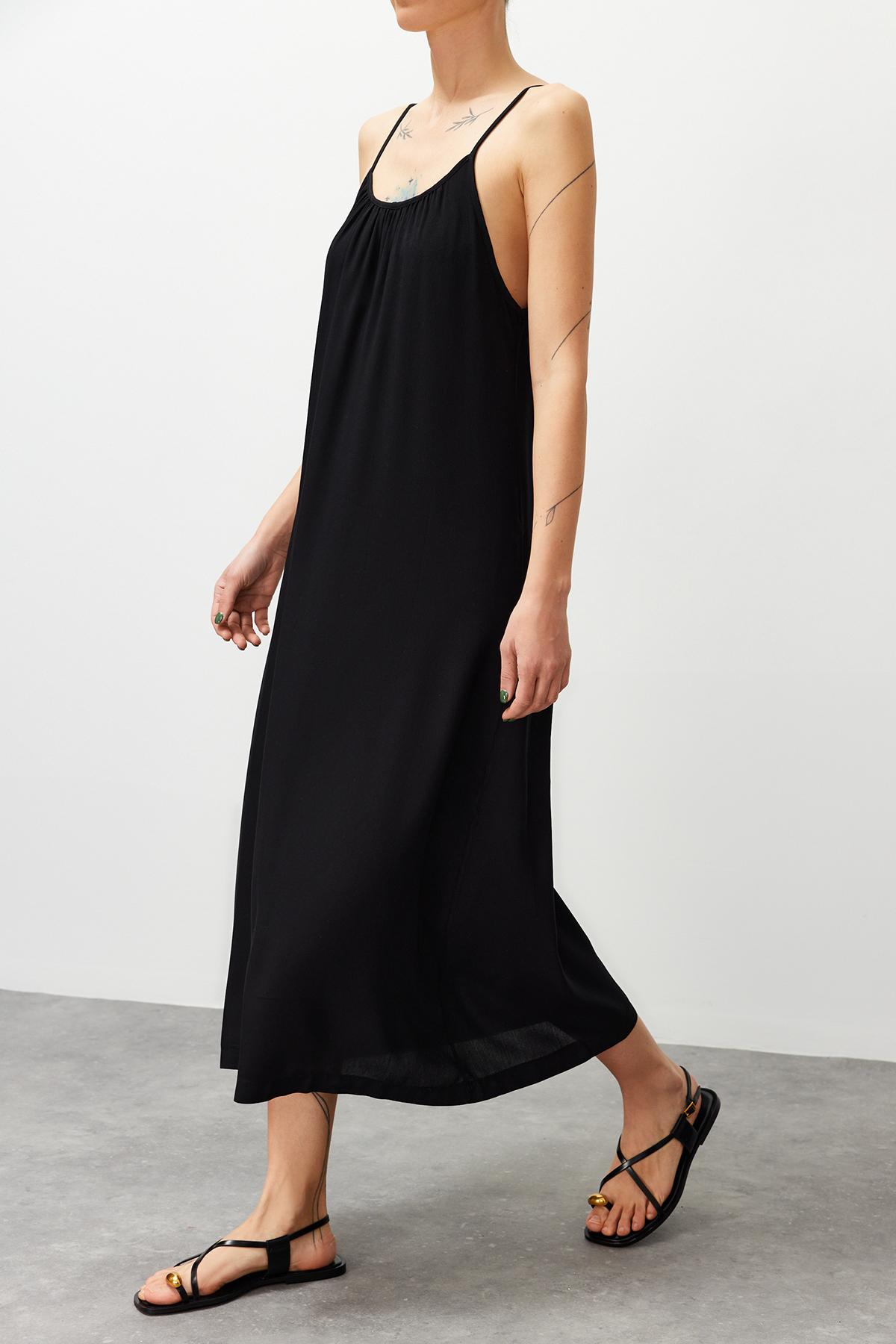 

Женское платье, модное черное тканое платье нового сезона