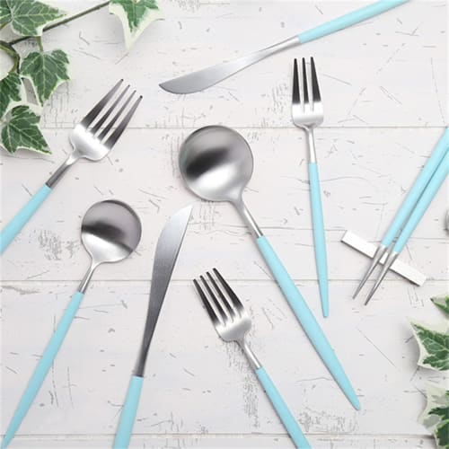 andoo Cutlery Set, Gold, Stylish Stainless Steel Dinner Cutlery Set, Knife, Spoon, Fork Set, Polished, Steak Knife, Table Knife, Dessert Spoon, Pasta