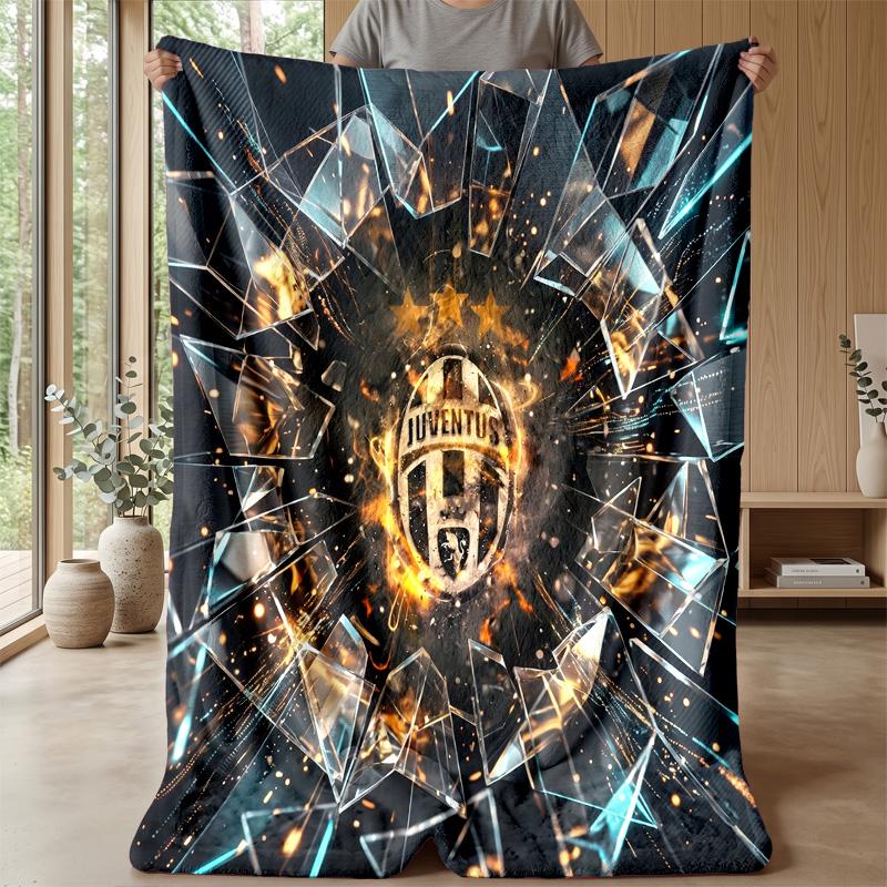 Coperta a tema Juventus FC Morbida coperta in flanella Coperta morbida tipo plaid Coperta accogliente per divano e letto per arredamento domestico