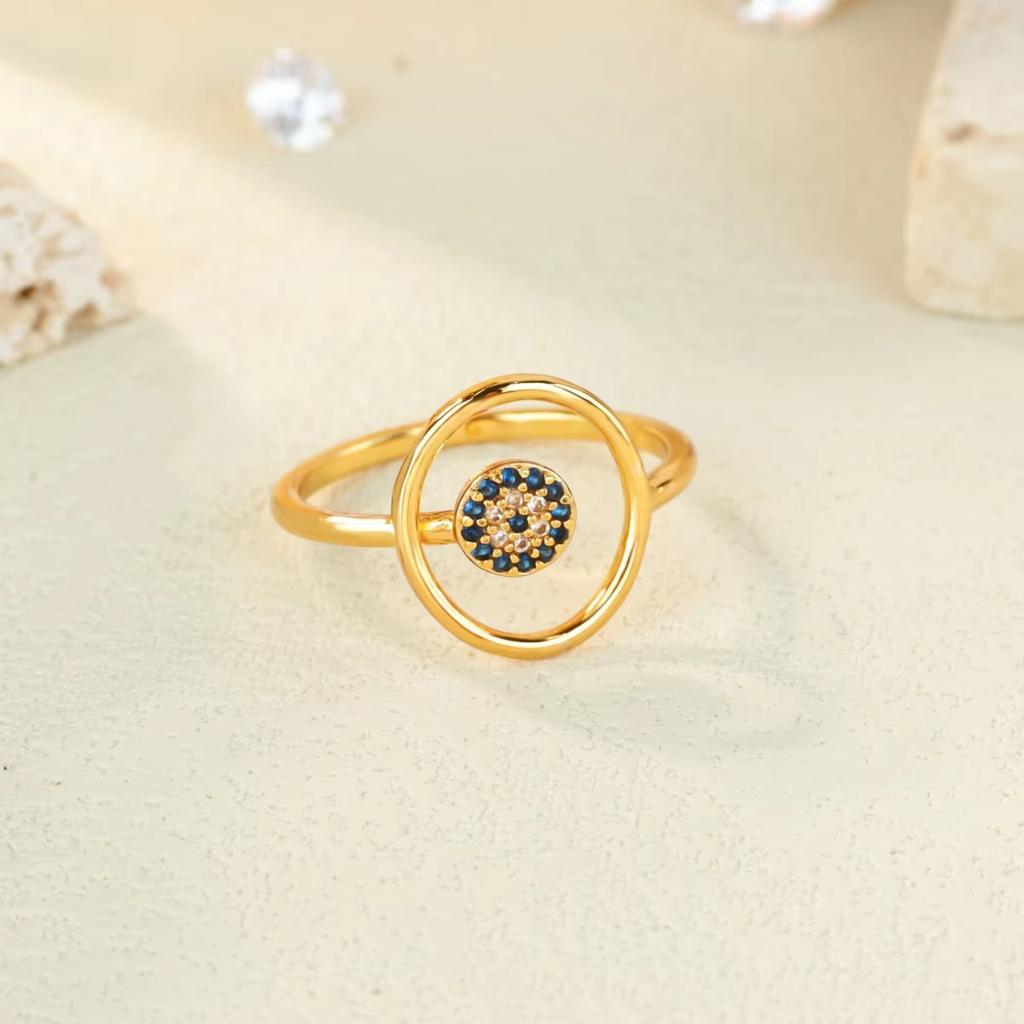 Vintage Green Stone Open Stainless Steel Rings For Women Fashion Gold Color Flower Zircon Ring Jewelry Aesthetic Anillos Gift
