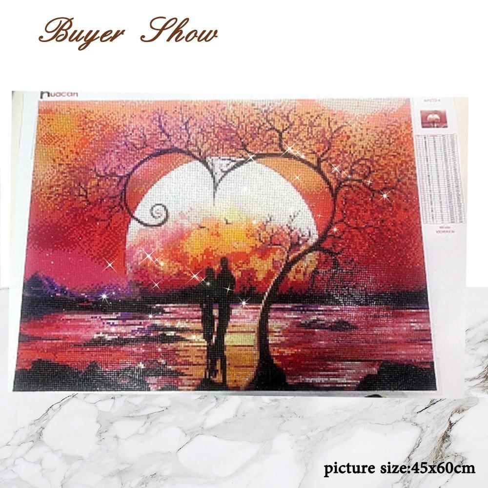 

HUACAN Алмазная вышивка Пейзаж Diy Алмазная картина Закат Diy Полный круглый Мозаика 20*30 cm