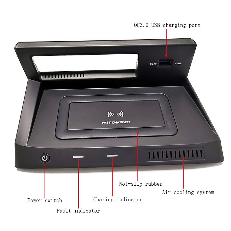 For VW Tiguan MK2 Tiguan Allspace Tharu 2017 2018 Car wireless charger 15w mobile phone charger charging holder