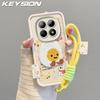 KEYSION Cartoon Cute Plush Embroidery Case for Redmi Note 15 Pro 5G 15 4G with Lanyard Silicone Shockproof Phone Cover for Xiaomi POCO M8 5G