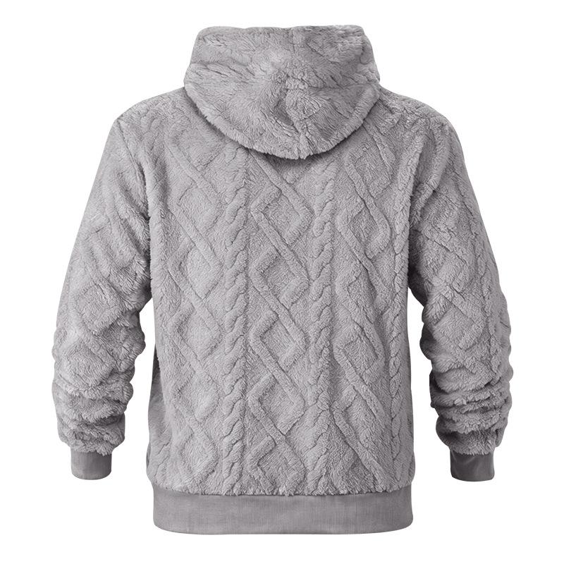 Autumn Winter Men High Street Casual Double-Sided Velvet Hooded Hoodies Sports Style Trend Pullover Sweatshirts