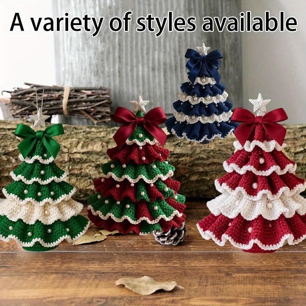 1pc Crochet Christmas Tree Kit - Handmade Holiday Decoration Set, Perfect for Christmas Party Decorations, Christmas Decorations