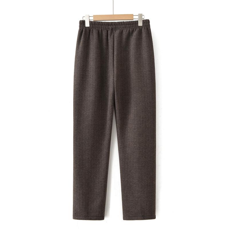 Grandma's Fleece-Lined Warm Straight-Leg Pants: Casual for Autumn and Winter, Perfect for Middle-Aged and Elderly Women