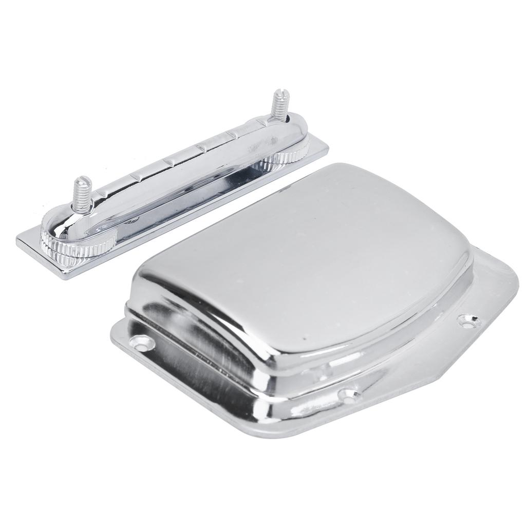 Adjustable Fixed Bridge Tailpiece Metal for Electric Guitar with Protective Cover ShellSilver