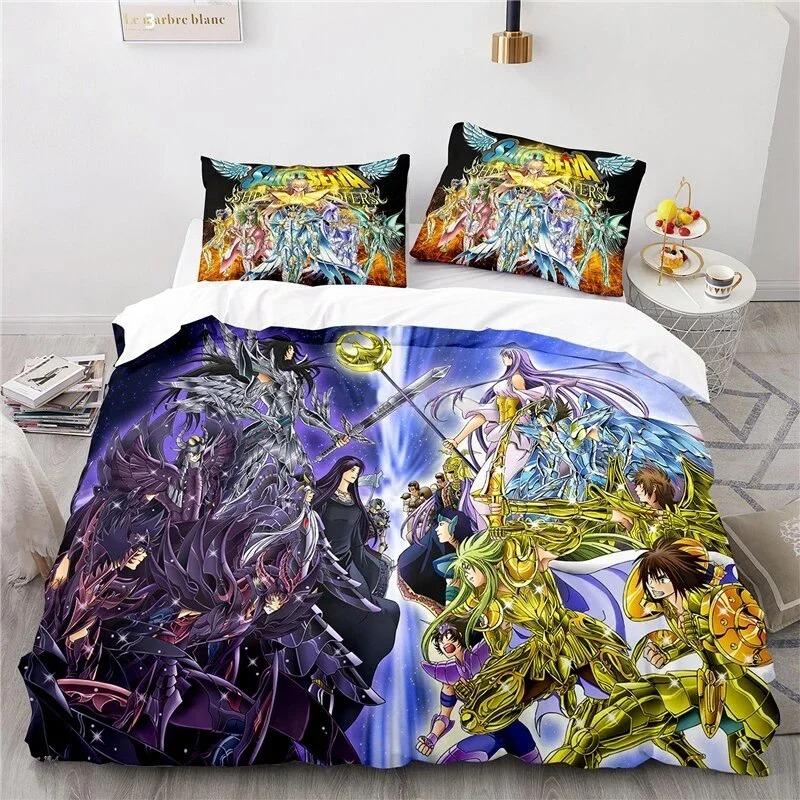 Comforter Anime Saint Seiya Bedding Set For Bedroom Soft Modern S Comefortable Kids And