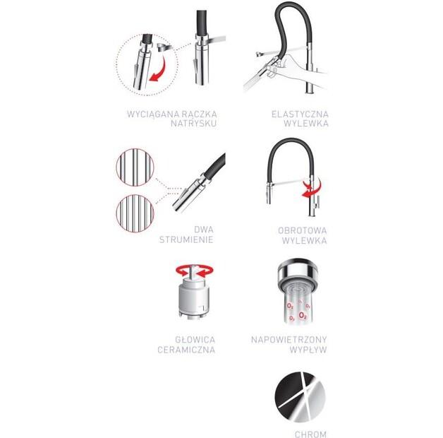 Ferro LIBRETTO Mixer Black Chrome (BLE4B)