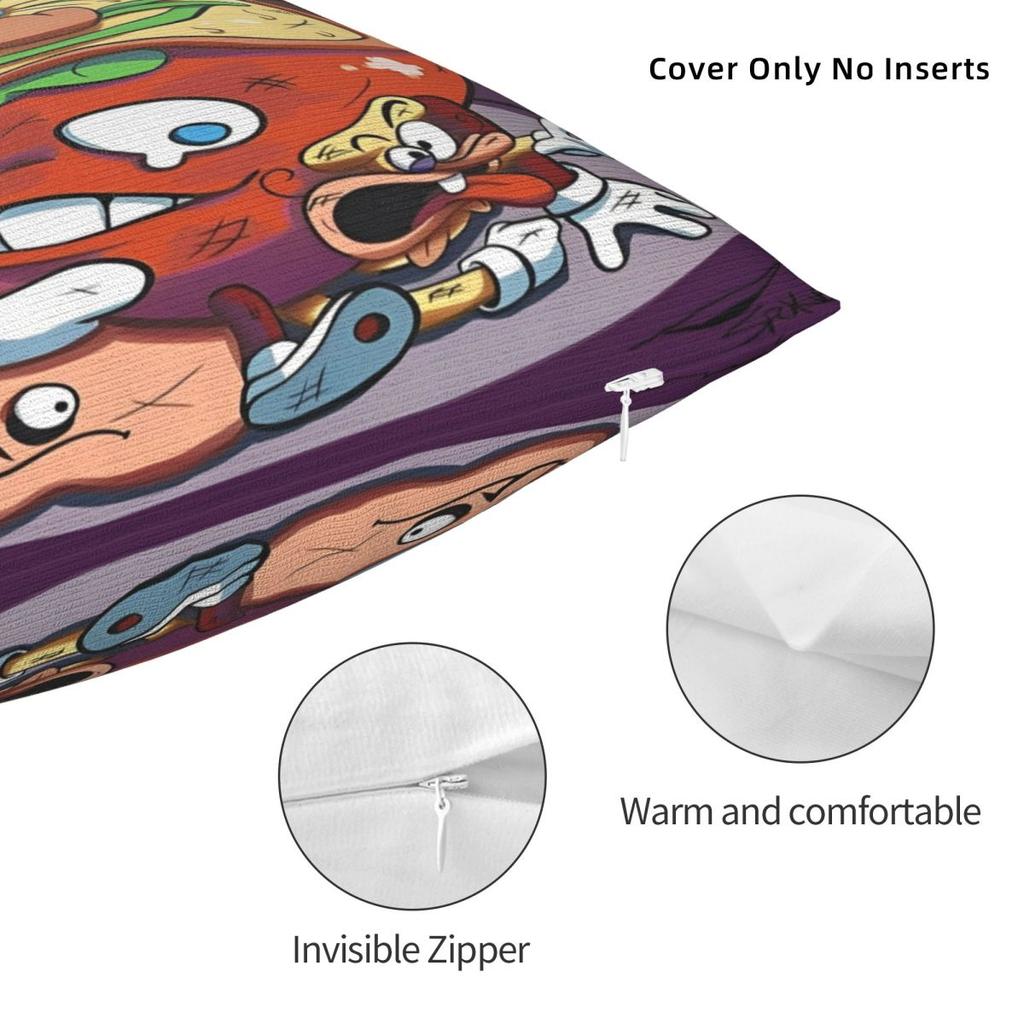 Pizza Tower Game Lover Printing Pillowcases Cushion Cover Throw Pillow Cover Y2K Bedroom Decoration Zippered Multiple Sizes