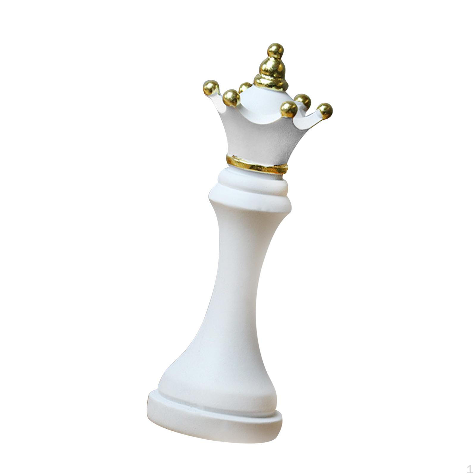 

Chess Pieces Statue, International Figurines Chessmen Sculpture for Board Games White Queen Shape_Small