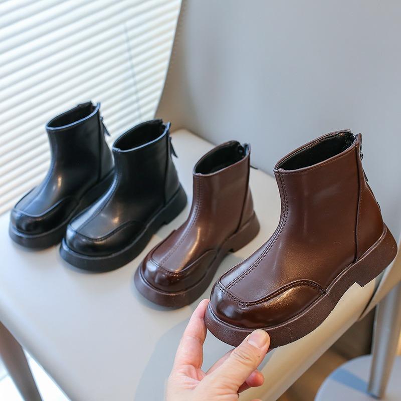 Moda retro nuevas botas para niños otoño e invierno tesoro de mujer botines zapatos de algodón de terciopelo