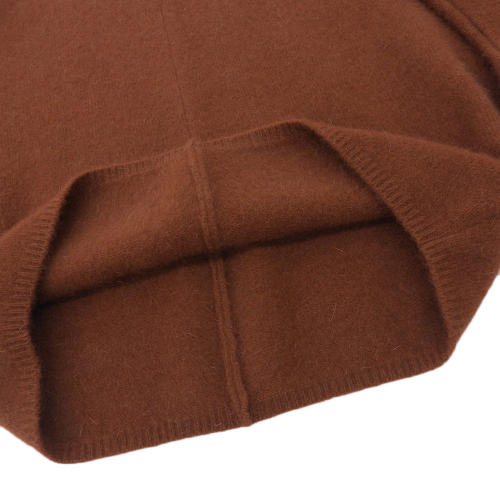 DES PRES DES PRÉS Wool Blue Fox Build Neck Pullover Top Women's Brown S Tops S BrownUsed