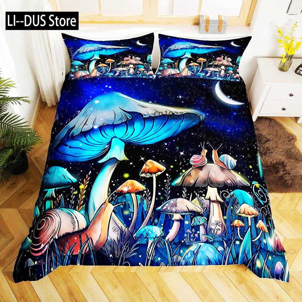 Colourful Snail Duvet Cover Set Cute Kawaii Animal Polyester Bedding Set Comforter Cover King Queen Size For Kids Boys Girls